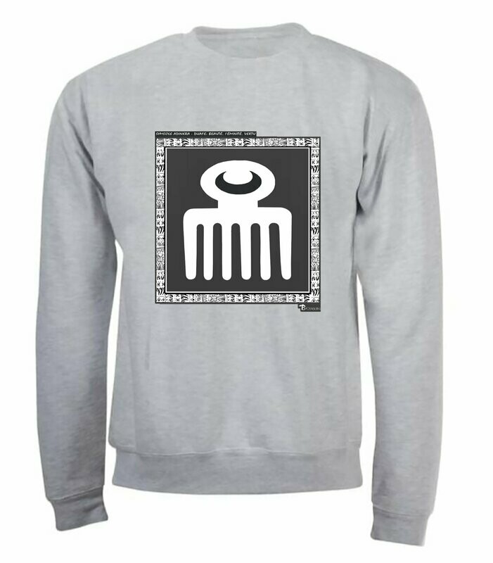 SWEAT  SYMBOLE ADINKRA "DUAFE" BEAUTE FEMINITE VERTU