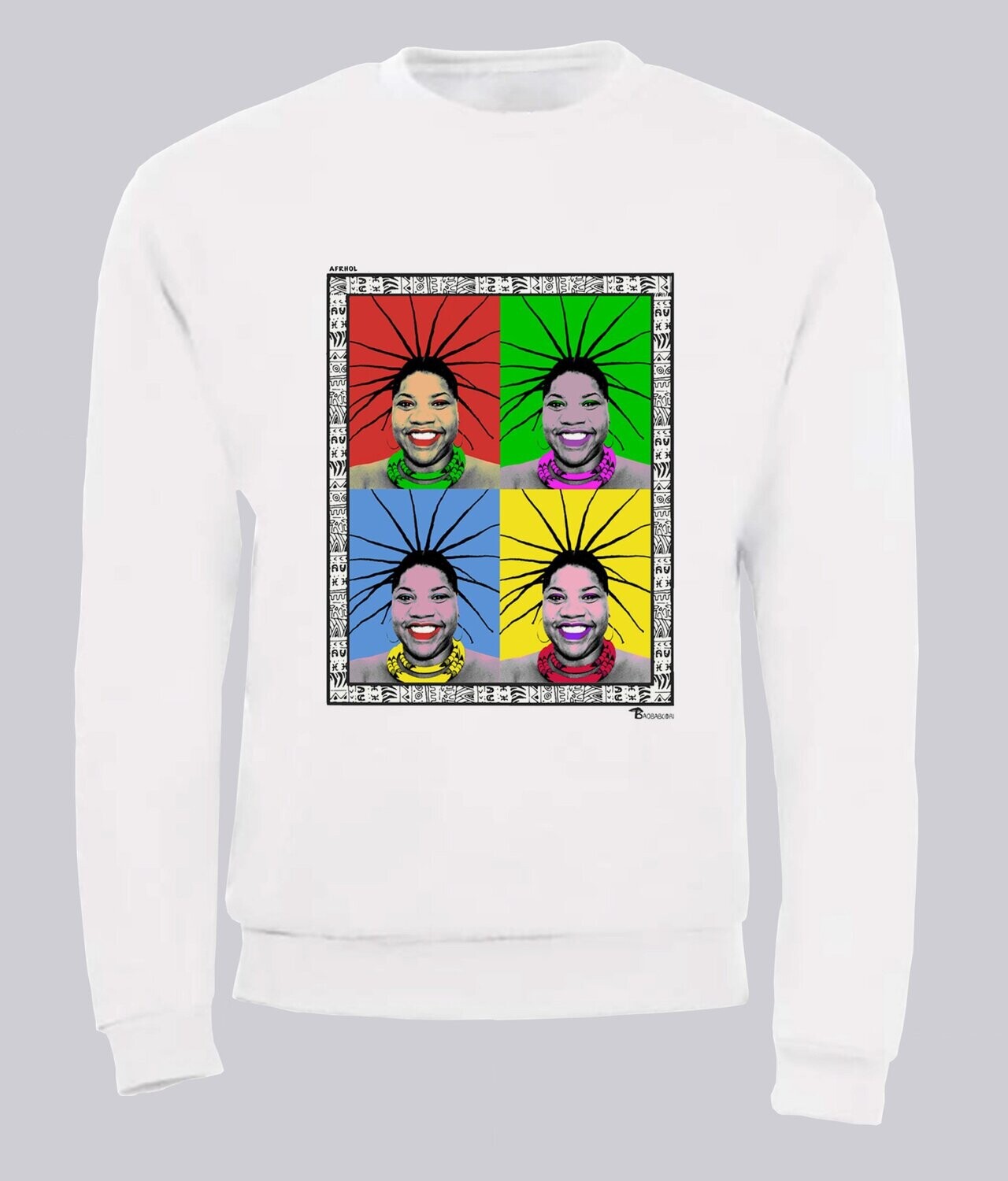SWEAT FREESTYLE  FREESTYLE ART "AFRHOL", COULEUR: BLANC, TAILLE: XXL