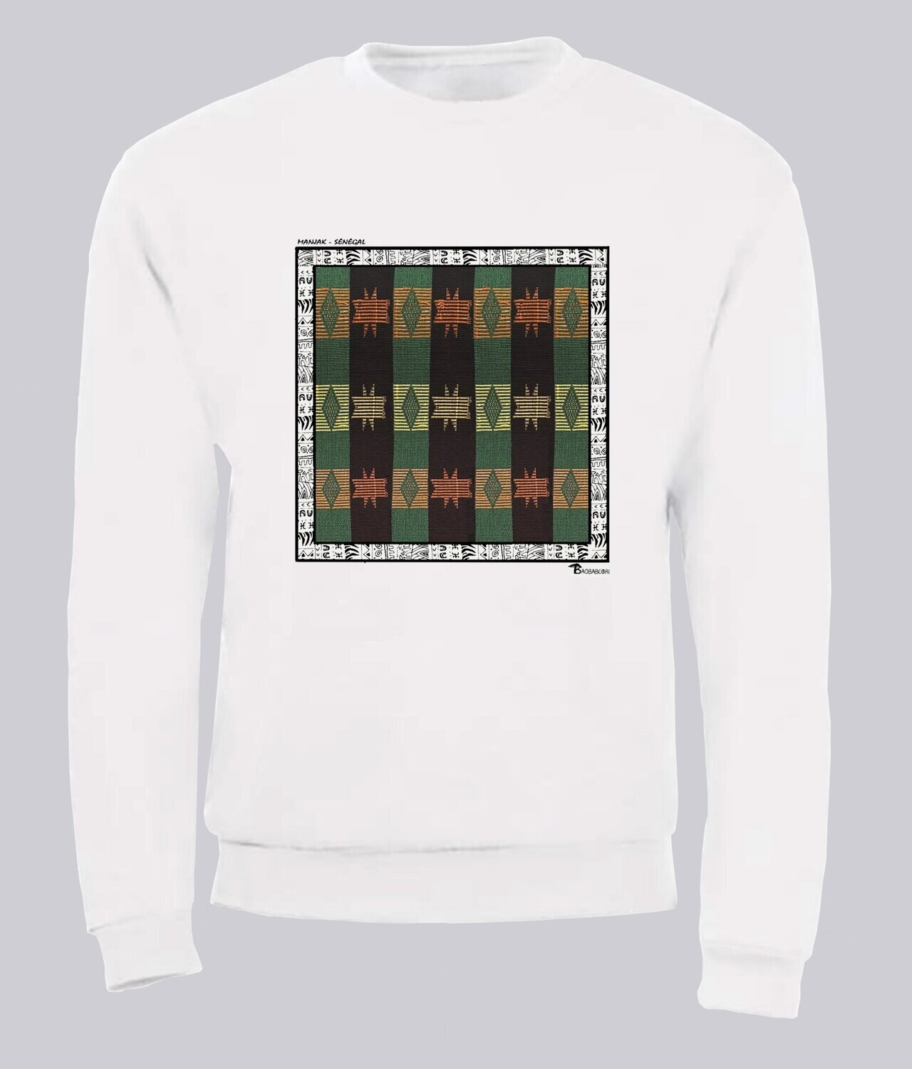SWEAT TEXTILE MANJAK SENEGAL, COULEUR: BLANC, TAILLE: XXL