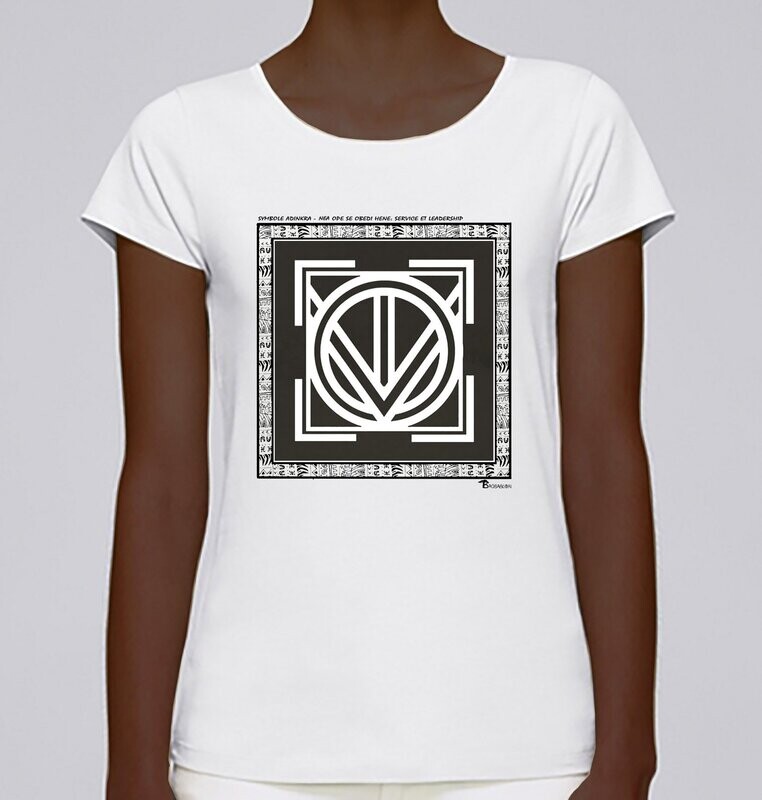 TEE-SHIRT SYMLBOLE ADINKRA "NEA OPE SE OBEDI HENE" SERVICE ET LEADERSHIP