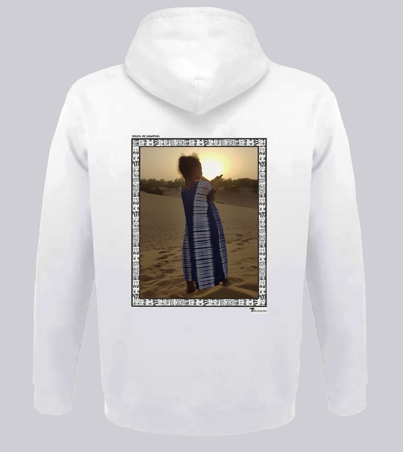 SWEAT A CAPUCHE  FREESTYLE ART "SOLEIL DE LOMPOUL", COULEUR: BLANC, TAILLE: XXL