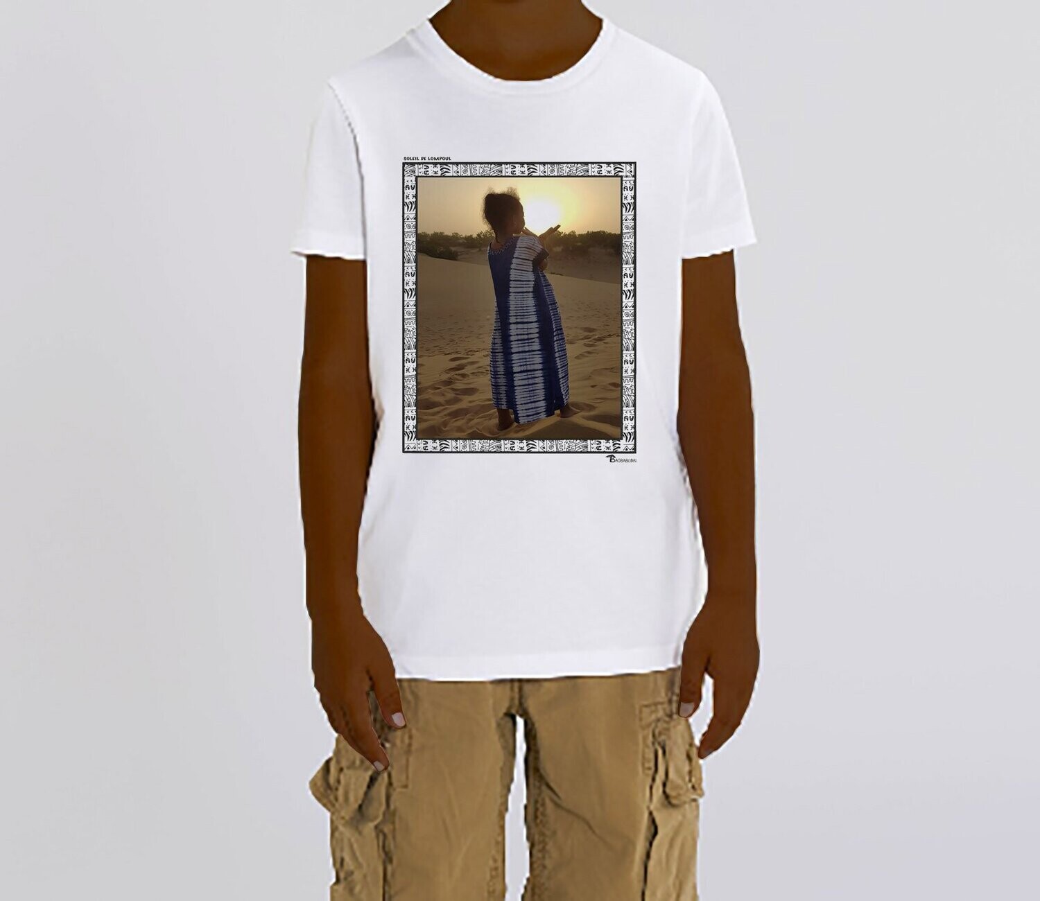 TEE-SHIRT FREESTYLE ART "SOLEIL DE LOMPOUL", COULEUR: BLANC, TAILLE: 3-4 ans