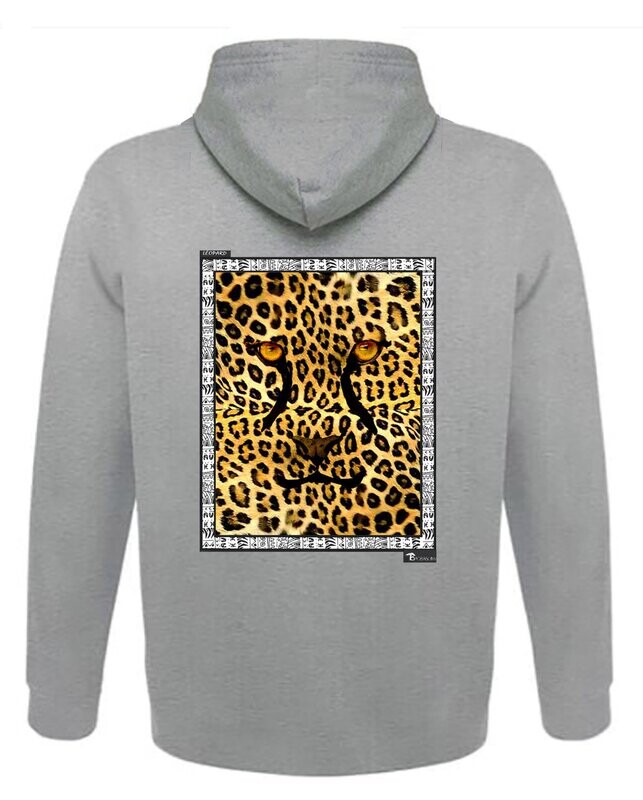 SWEAT A CAPUCHE FAUNE LEOPARD
