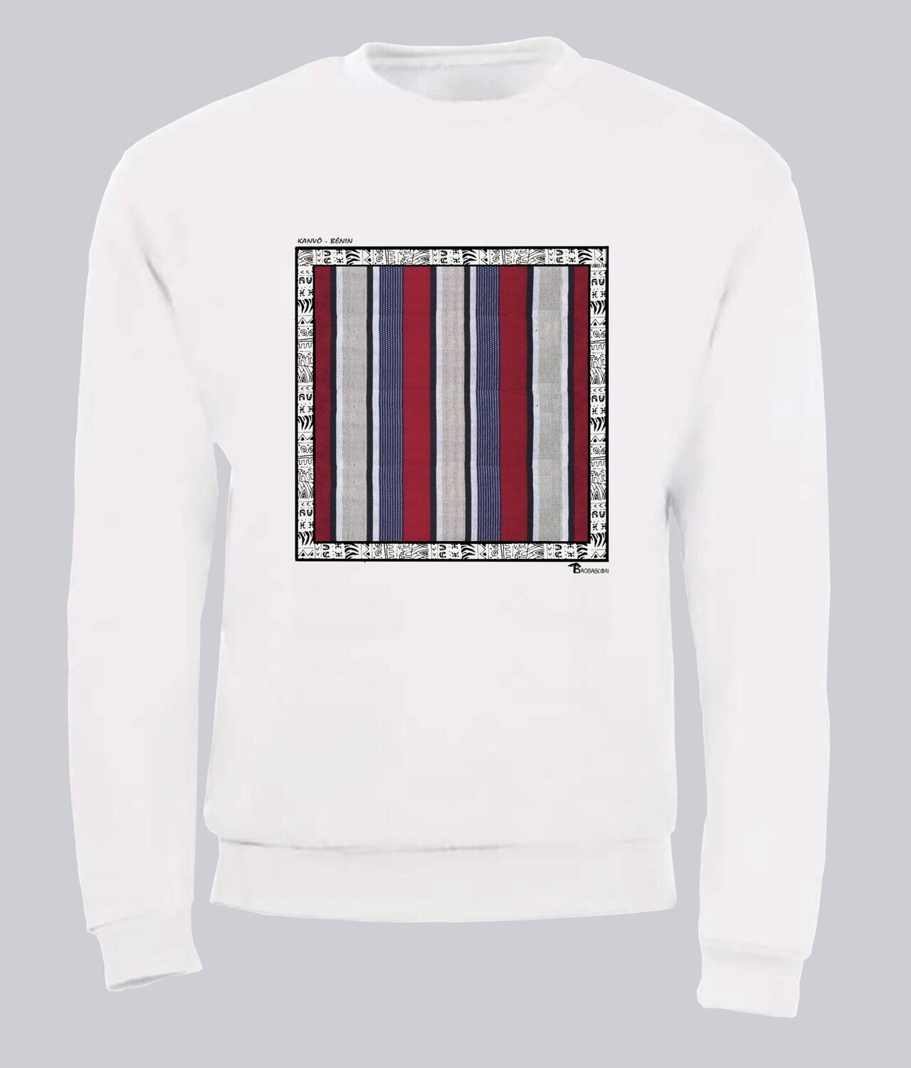 SWEAT TEXTILE KANVO BENIN, COULEUR: BLANC, TAILLE: XXL