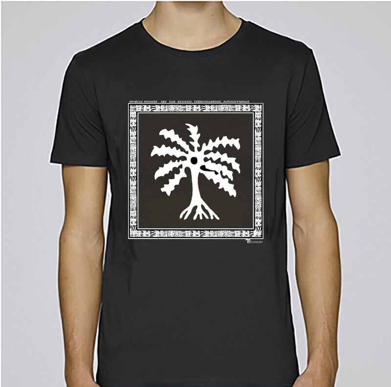 TEE SHIRT SYMBOLE ADINKRA "ABE DUA" RICHESSE DEBROUILLARDISE  AUTOSUFFISANCE