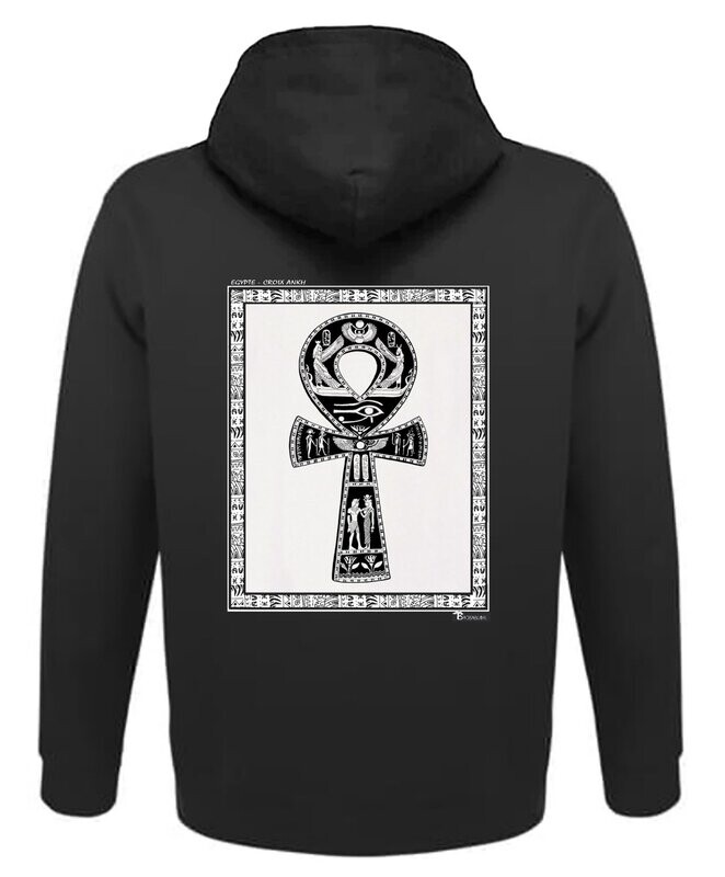 SWEAT A CAPUCHE FASHION BIJOUX CROIX DE ANKH EGYPTE