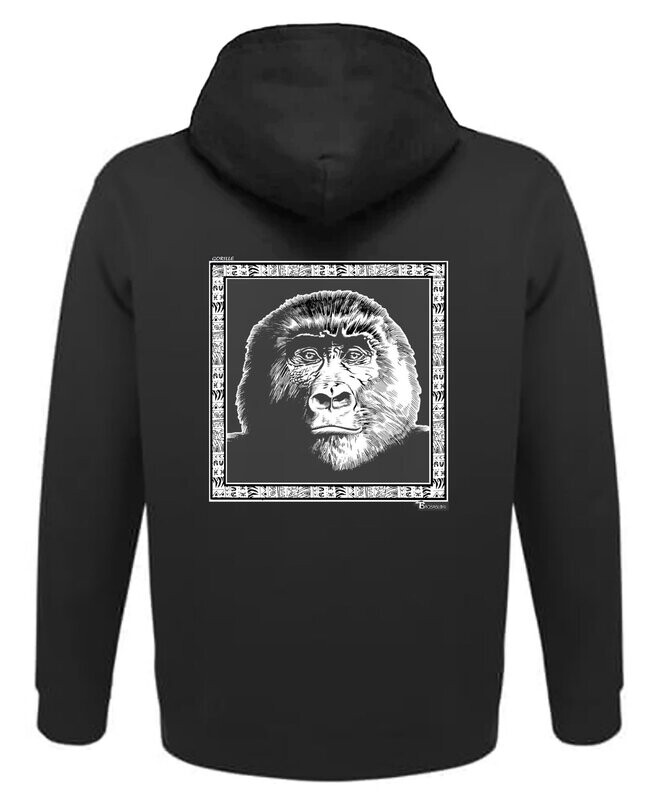 SWEAT A CAPUCHE  FAUNE GORILLE