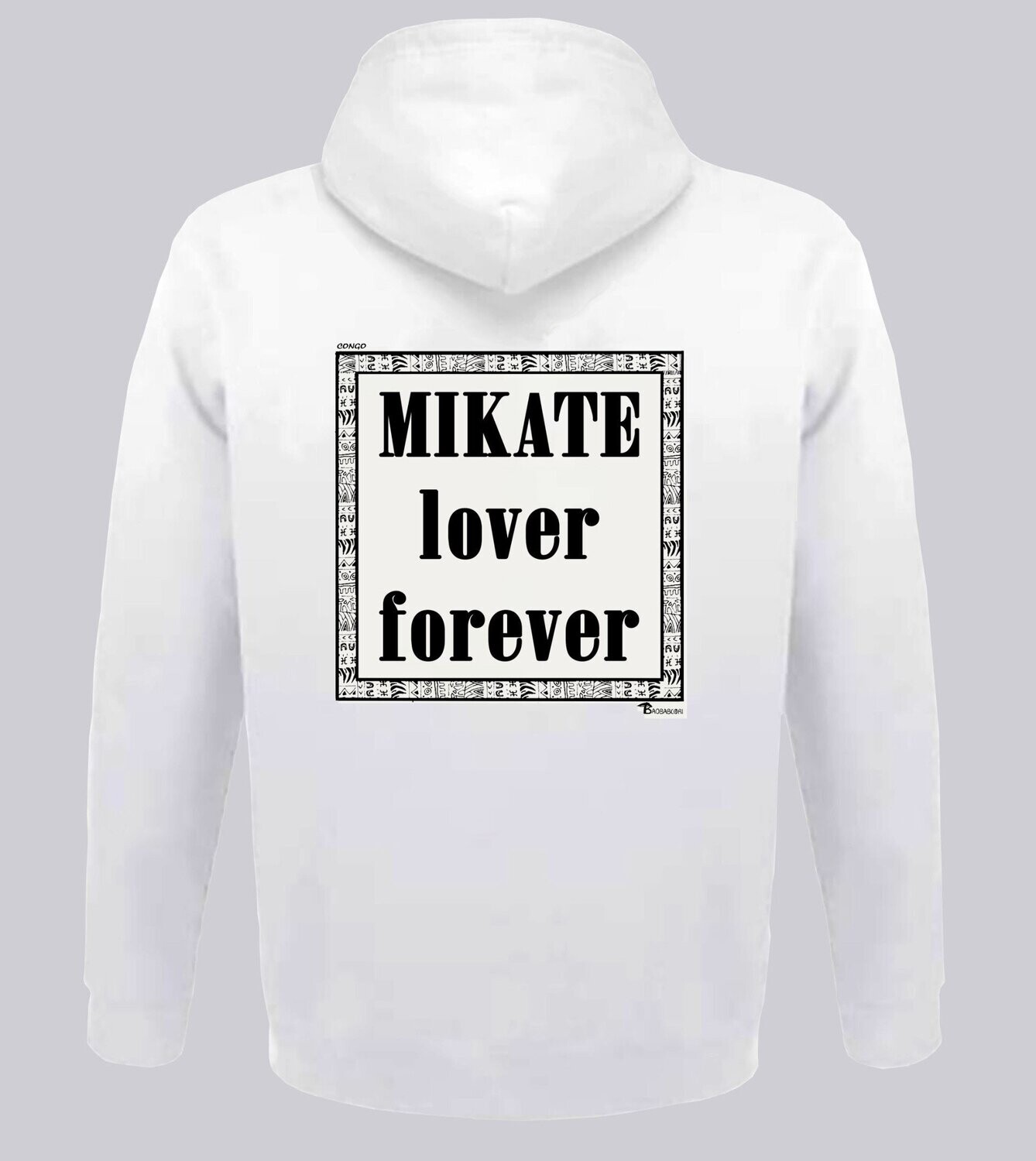 SWEAT A CAPUCHE  GASTRONOMIE  MIKATE, COULEUR: BLANC, FOND MOTIF: BLANC