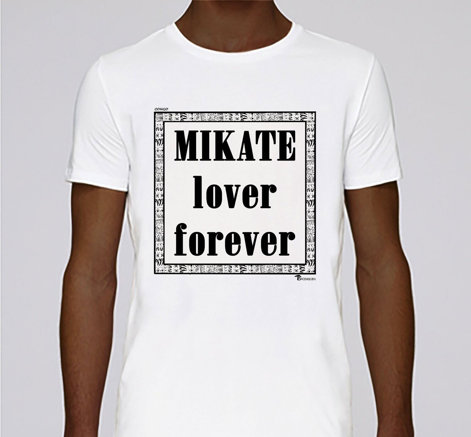 TEE SHIRT GASTRONOMIE MIKATE, COULEUR: BLANC, FOND MOTIF: BLANC