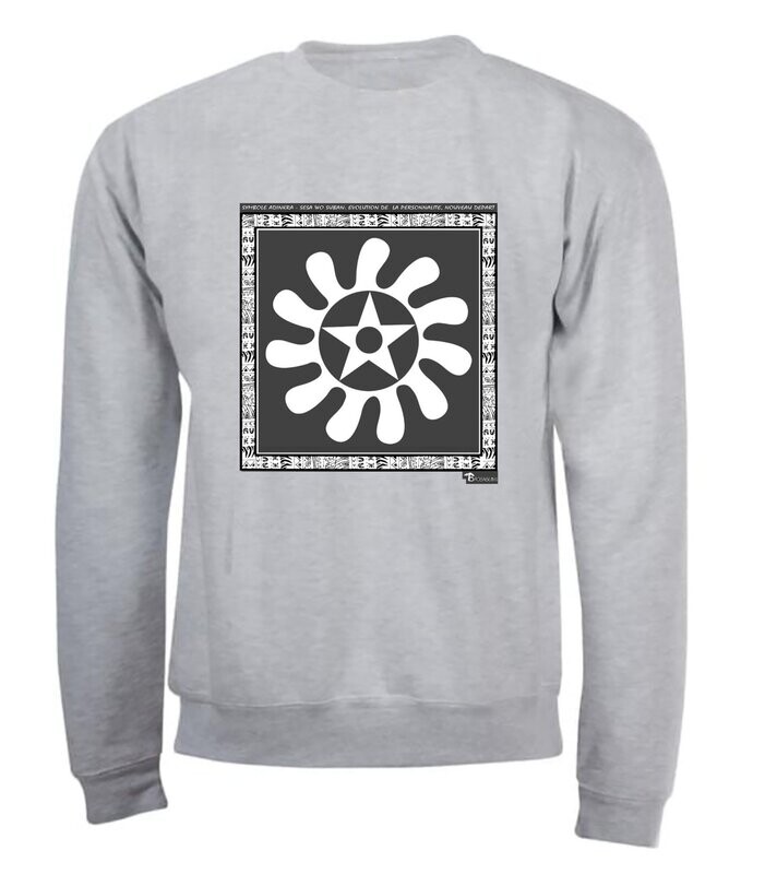 SWEAT SYMBOLE ADINKRA "SESA WO SUBAN" - EVOLUTION DE LA PERSONNALITE - NOUVEAU DEPART