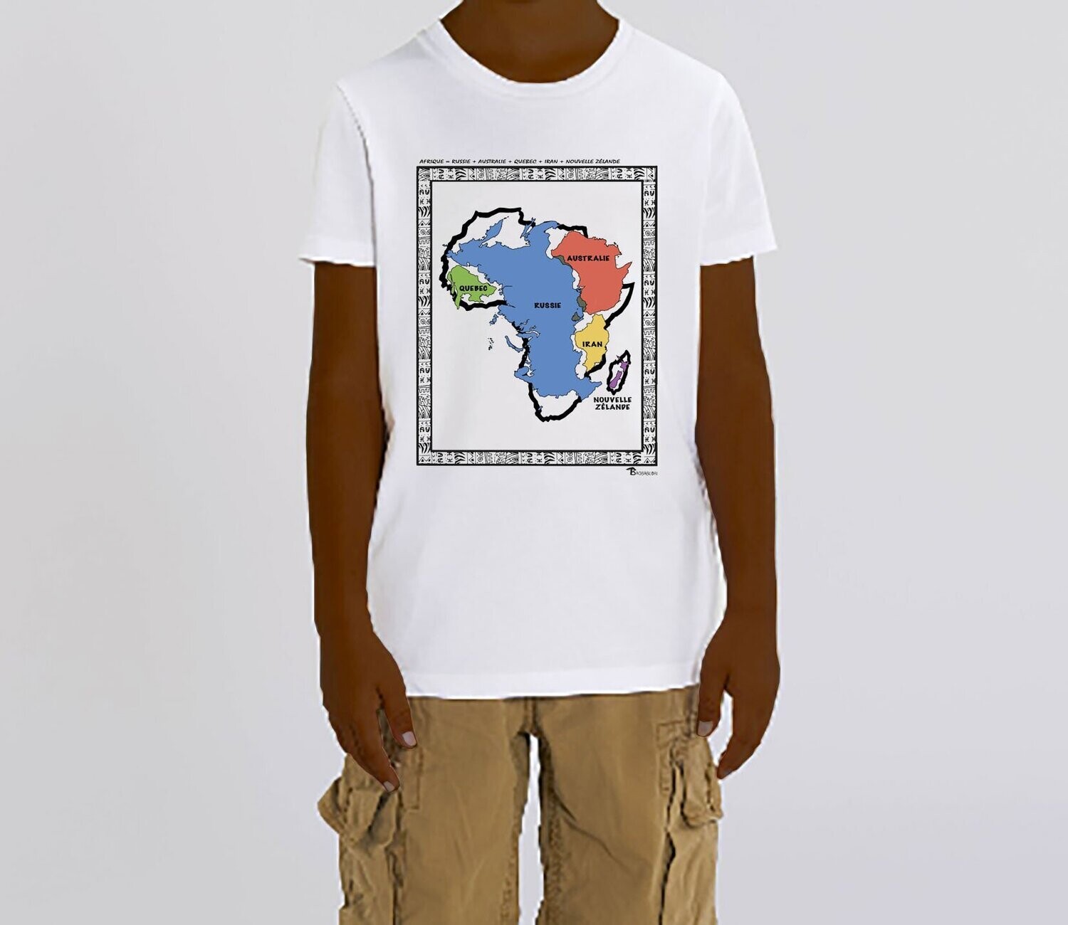 TEE SHIRTGRANDEUR ET PUISSANCE G3, COULEUR: BLANC, FOND MOTIF: BLANC