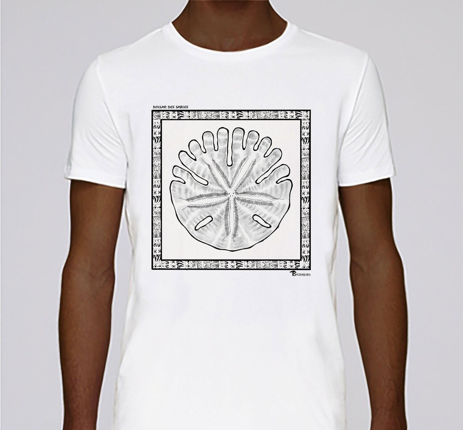 TEE SHIRT FAUNE DOLLAR DES SABLES, COULEUR: BLANC, FOND MOTIF: BLANC