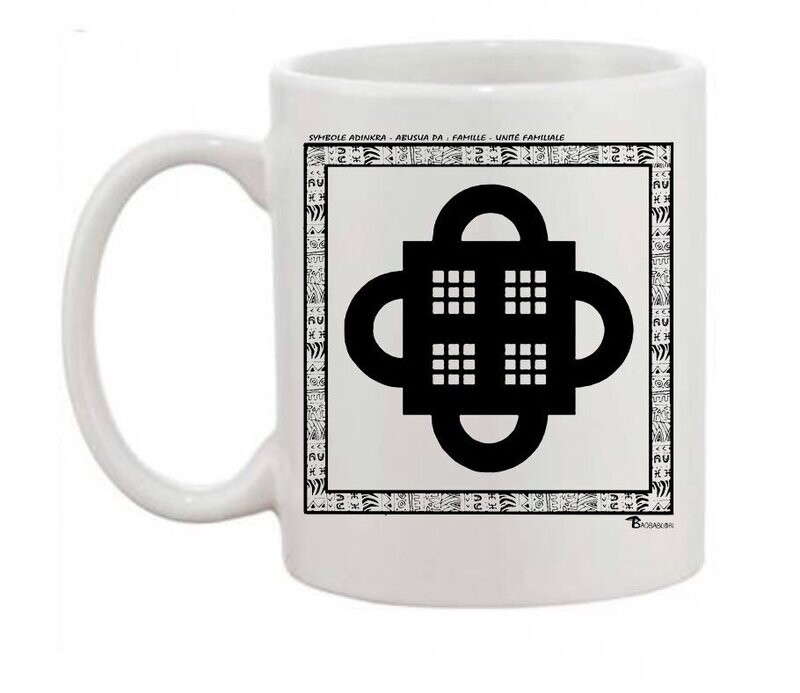 MUG SYMBOLE  ADINKRA "ABUSUA PA" - FAMILLE - UNITE FAMILIALE