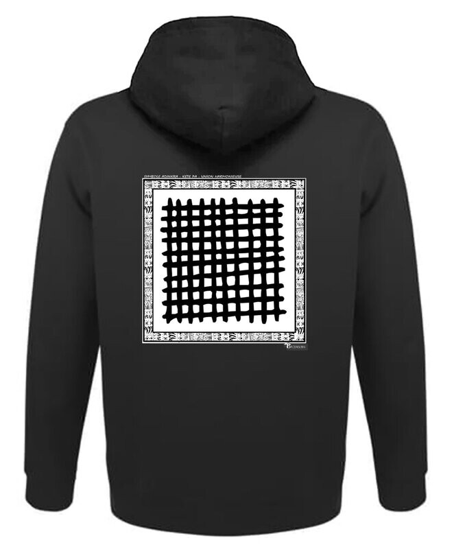 SWEAT A CAPUCHE SYMBOLE ADINKRA "KETE PA" - UNION HARMONIEUSE