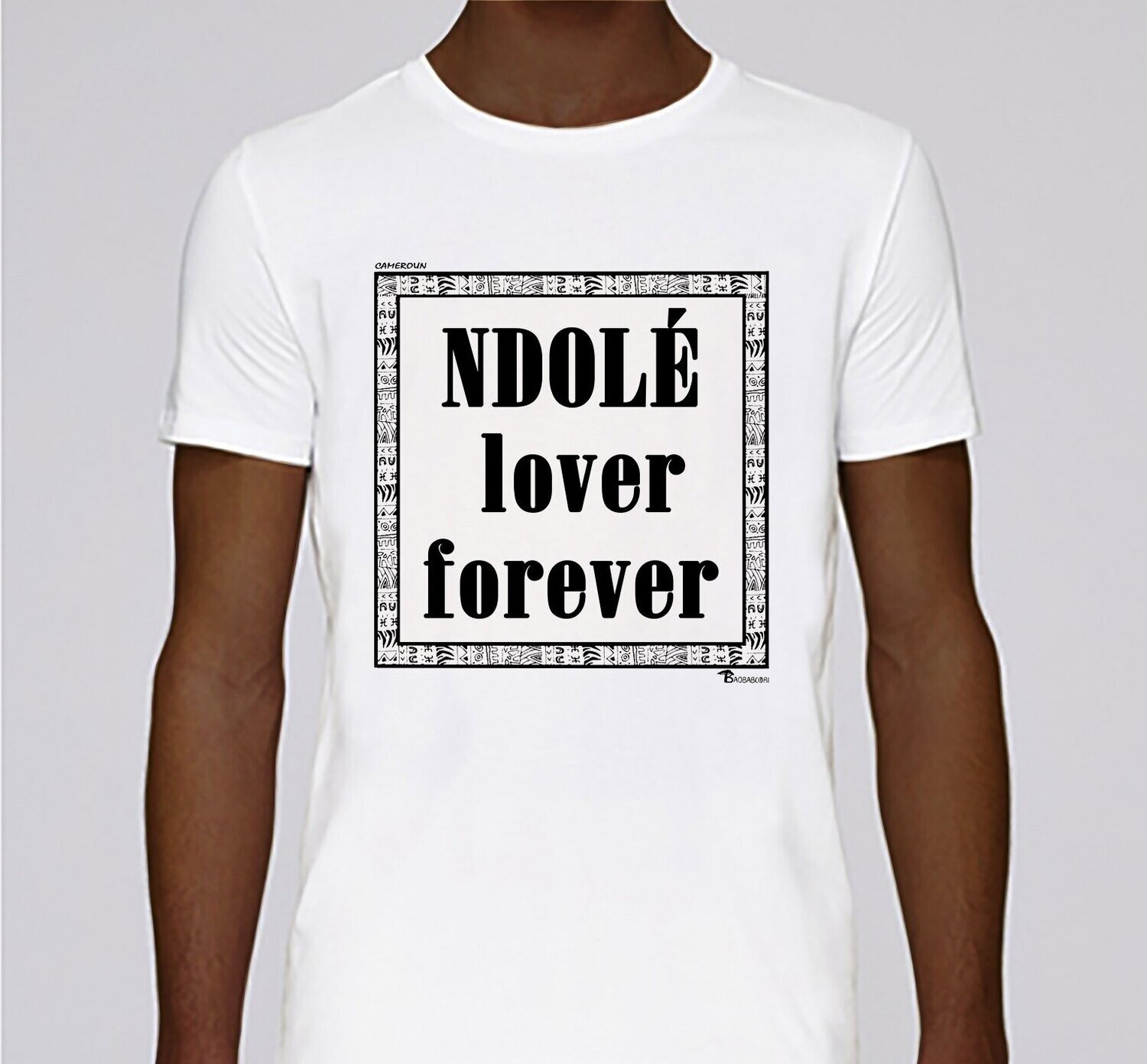 TEE SHIRT GASTRONOMIE NDOLE, COULEUR: BLANC, FOND MOTIF: BLANC