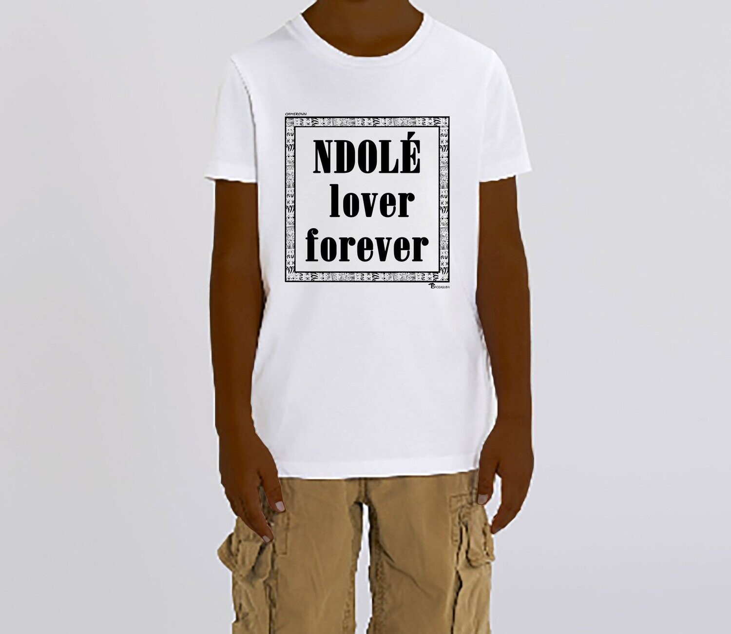 TEE SHIRT GASTRONOMIE NDOLE, COULEUR: BLANC, FOND MOTIF: BLANC