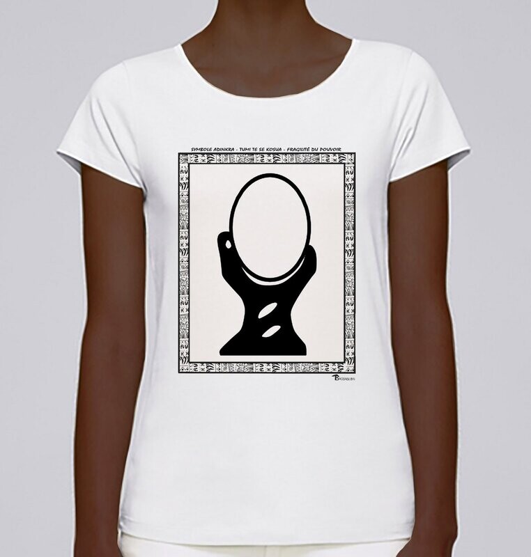 TEE SHIRT SYMBOLE ADINKRA "TUMI TE KOSUA"  LA FRAGILITÉ DU POUVOIR