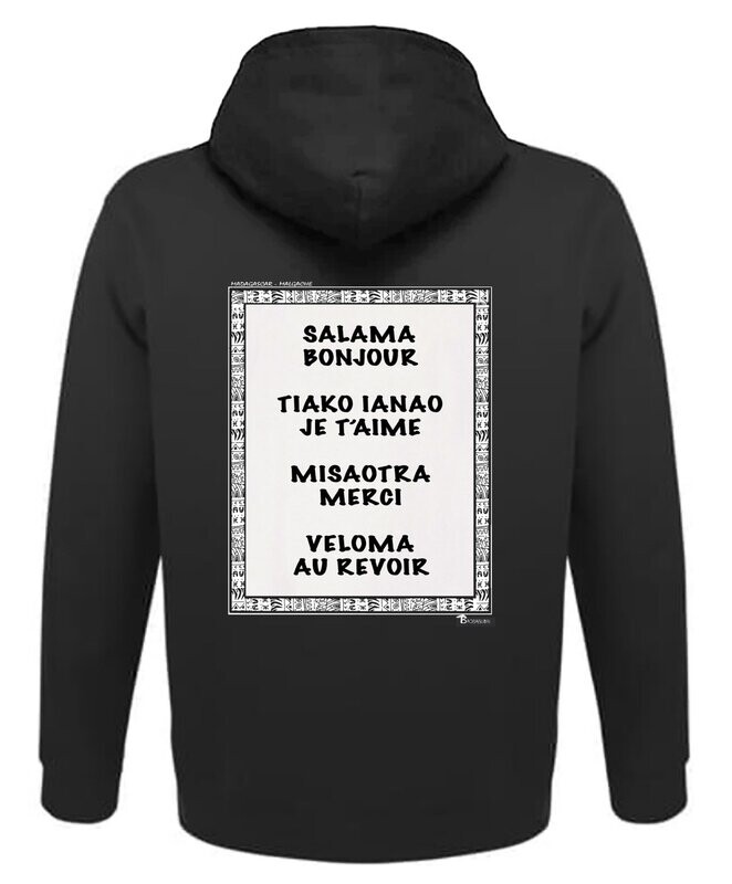 SWEAT A CAPUCHE LANGUE MALGACHE