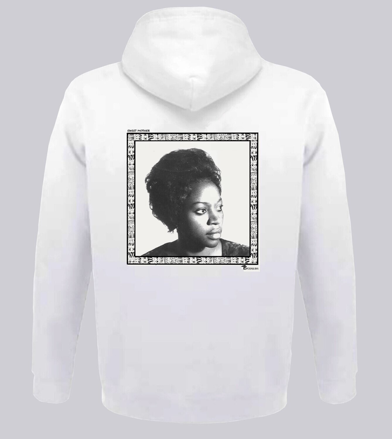 SWEAT A CAPUCHE FREESTYLE ART "SWEET MOTHER", COULEUR: BLANC