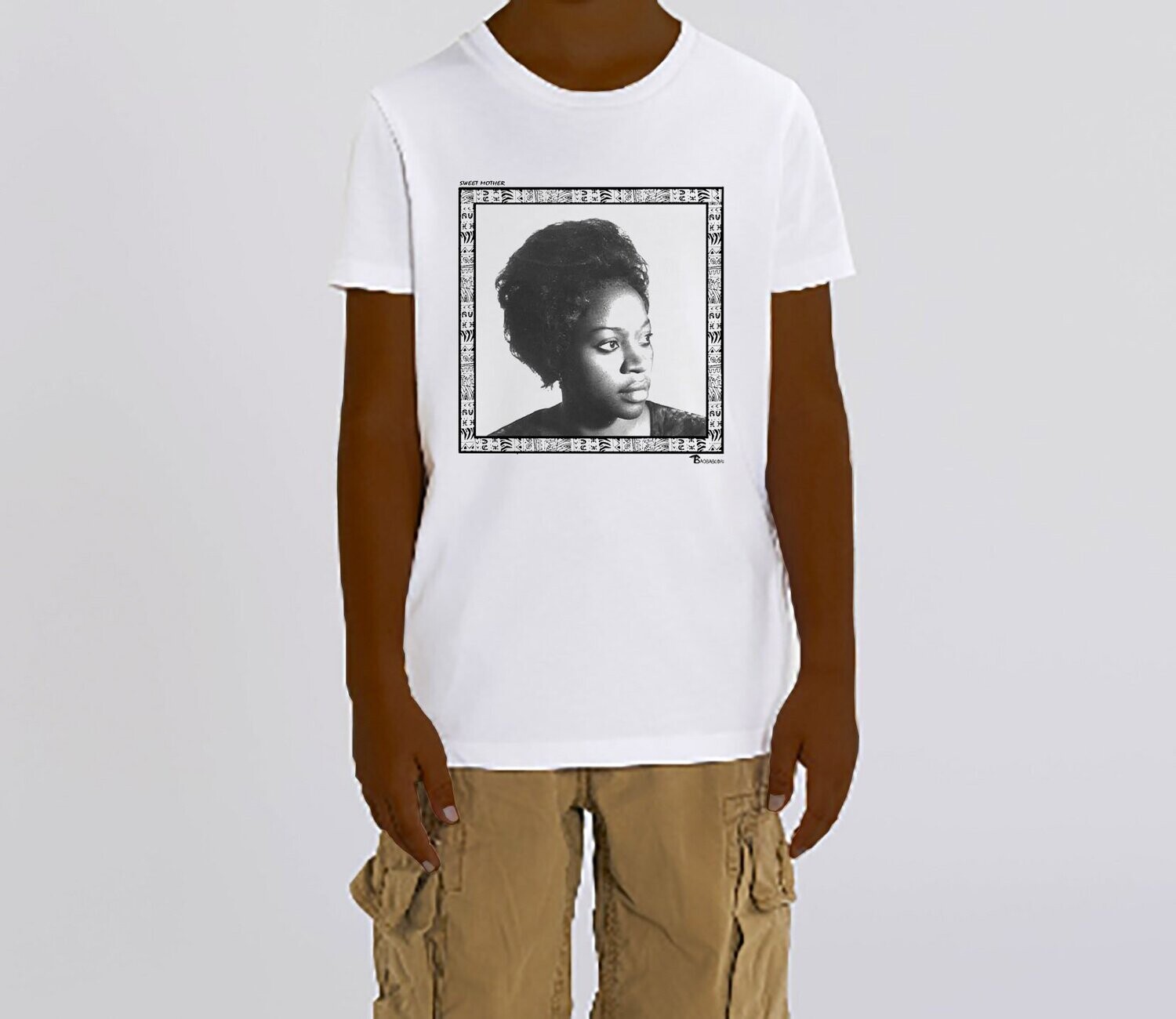 TEE SHIRT FREESTYLE ART "SWEET MOTHER", COULEUR: BLANC