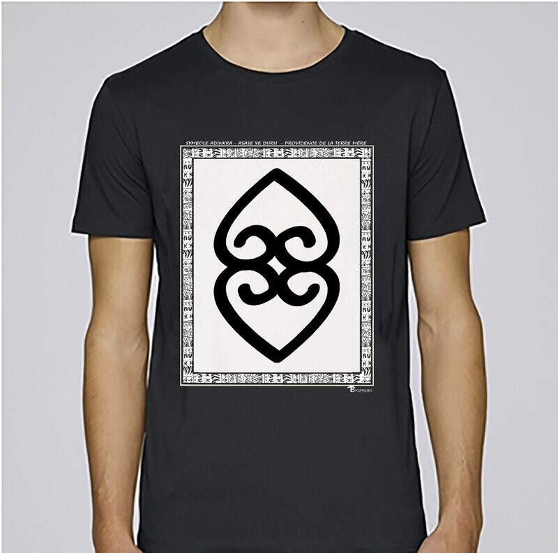 TEE SHIRT SYMBOLE ADINKRA "ASASE YE DURU"  PROVIDENCE DE LA TERRE MERE