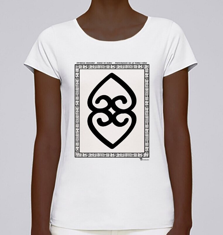 TEE SHIRT SYMBOLE ADINKRA "ASASE YE DURU"  PROVIDENCE DE LA TERRE MERE