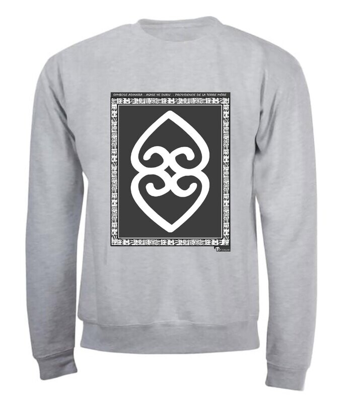 SWEAT SYMBOLE ADINKRA  "ASASE YE DURU"  PROVIDENCE DE LA TERRE MERE