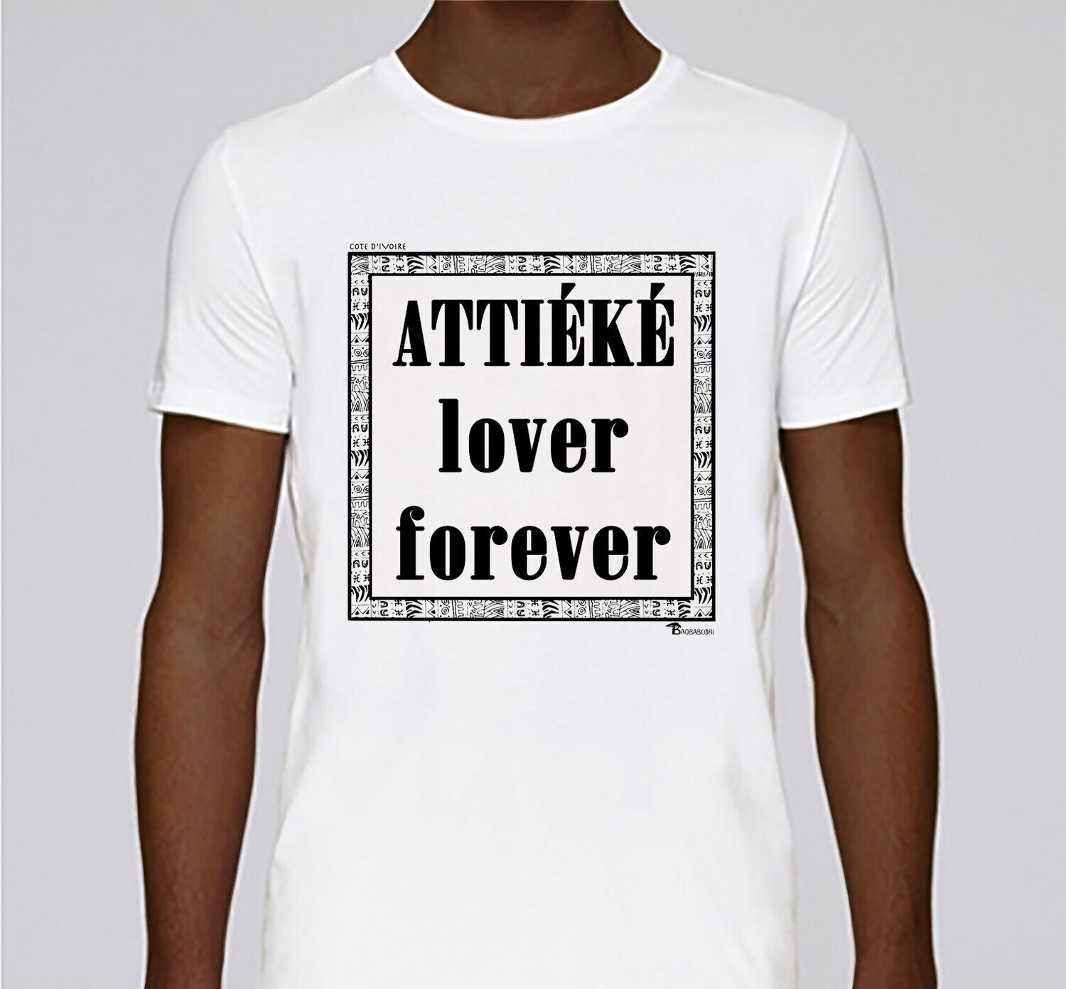 TEE SHIRT GASTRONOMIE ATTIEKE, COULEUR: BLANC, FOND MOTIF: BLANC