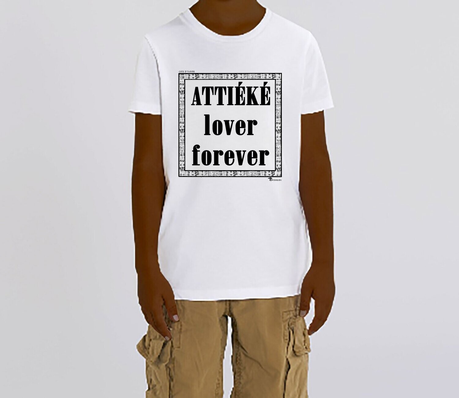 TEE SHIRT GASTRONOMIE ATTIEKE, COULEUR: BLANC, FOND MOTIF: BLANC