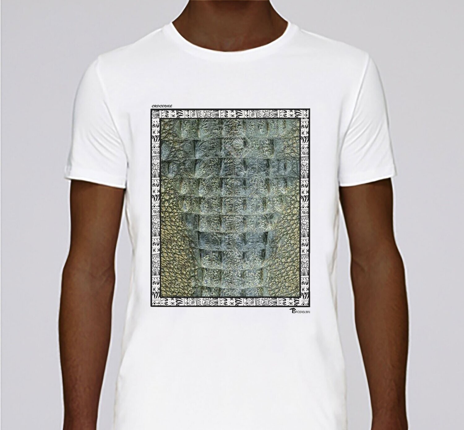 TEE SHIRT FAUNE CROCODILE, COULEUR: BLANC