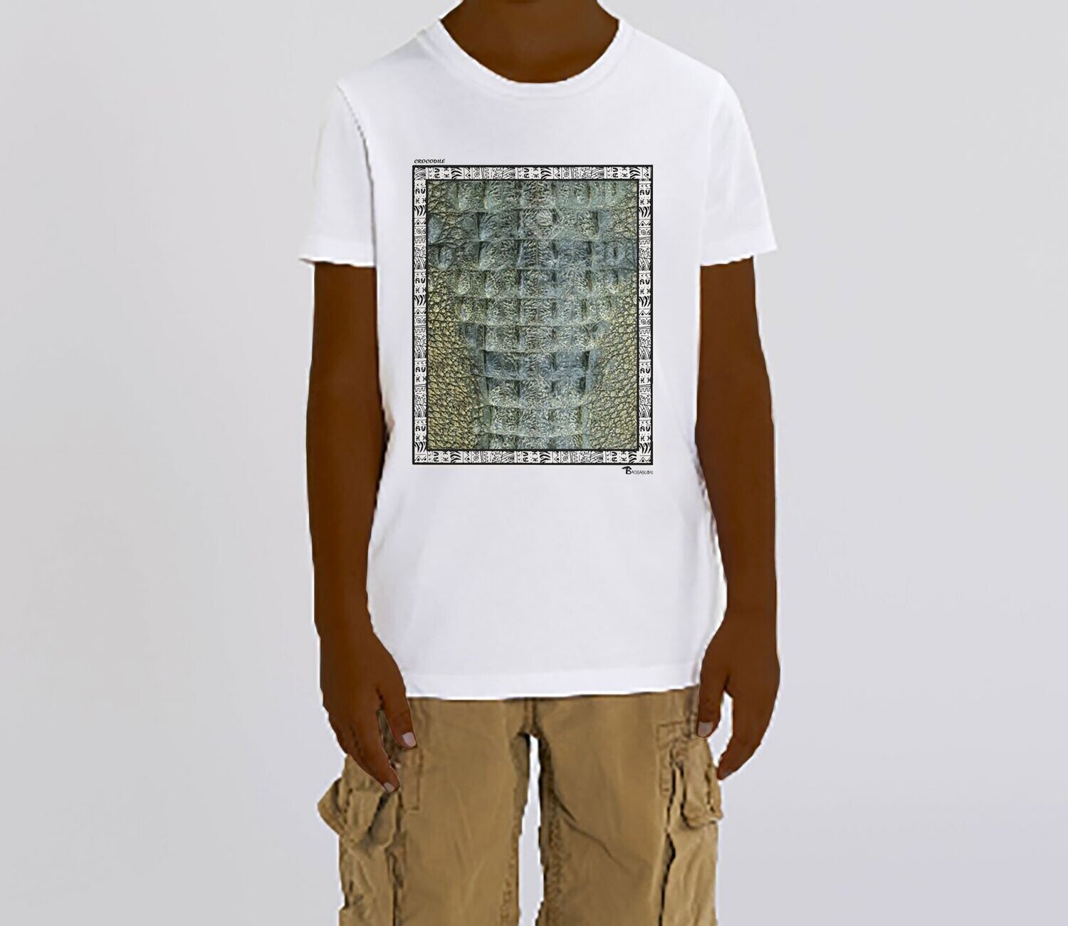TEE SHIRT FAUNE CROCODILE, COULEUR: BLANC