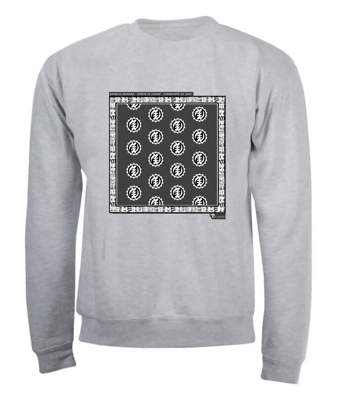 SWEAT SYMBOLE ADINKRA   "NYAME NE OHENE"  SUPREMATIE DE DIEU