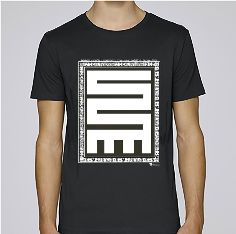 TEE SHIRT SYMBOLE ADINKRA  "NKYINKYIM"  DYNAMISME - INITIATIVE - POLYVALENCE