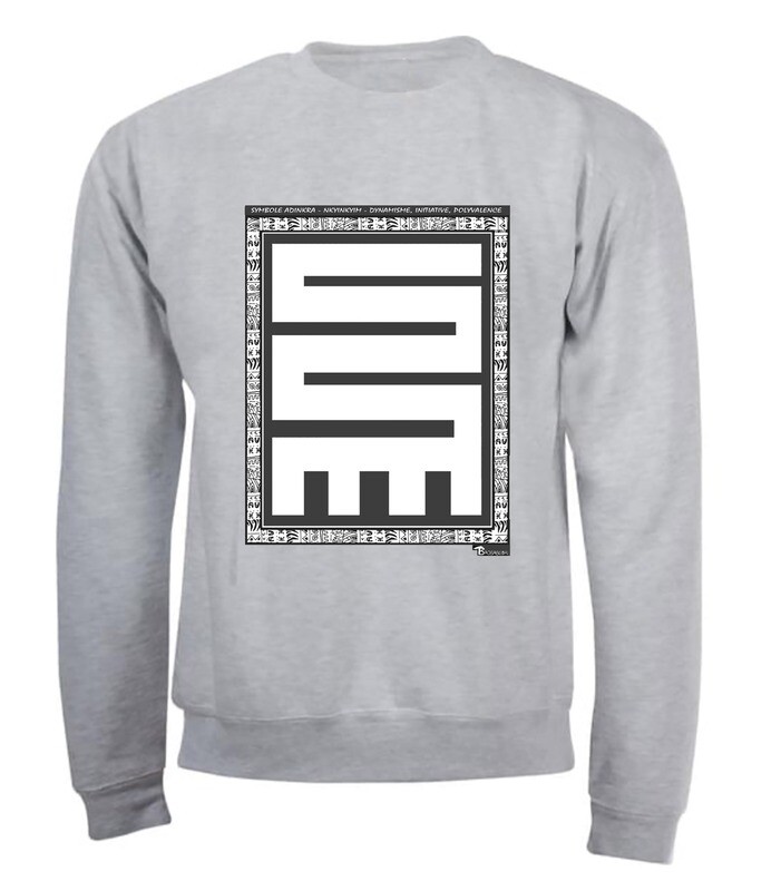 SWEAT SYMBOLE ADINKRA   "NKYINKYIM"  DYNAMISME - INITIATIVE - POLYVALENCE