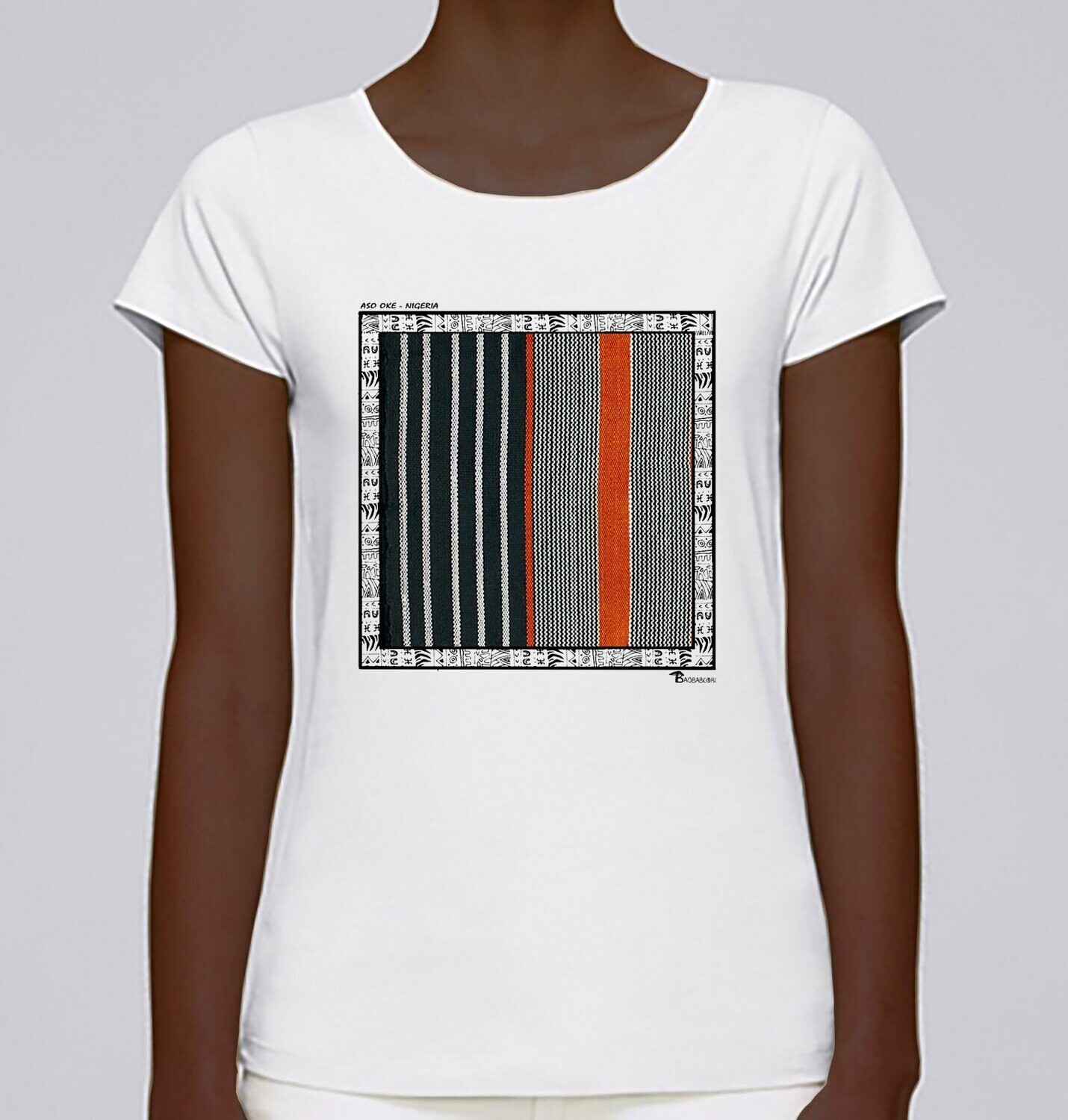 TEE SHIRT TEXTILE ASO OKE NIGERIA, COULEUR: BLANC