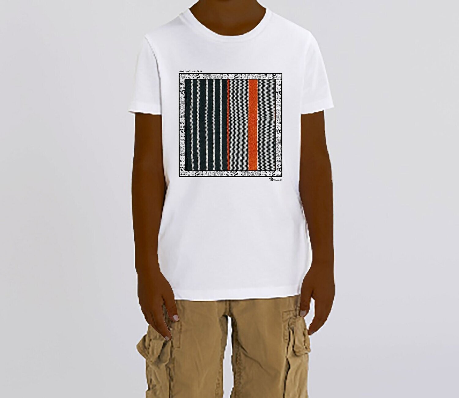 TEE SHIRT TEXTILE ASO OKE NIGERIA, COULEUR: BLANC