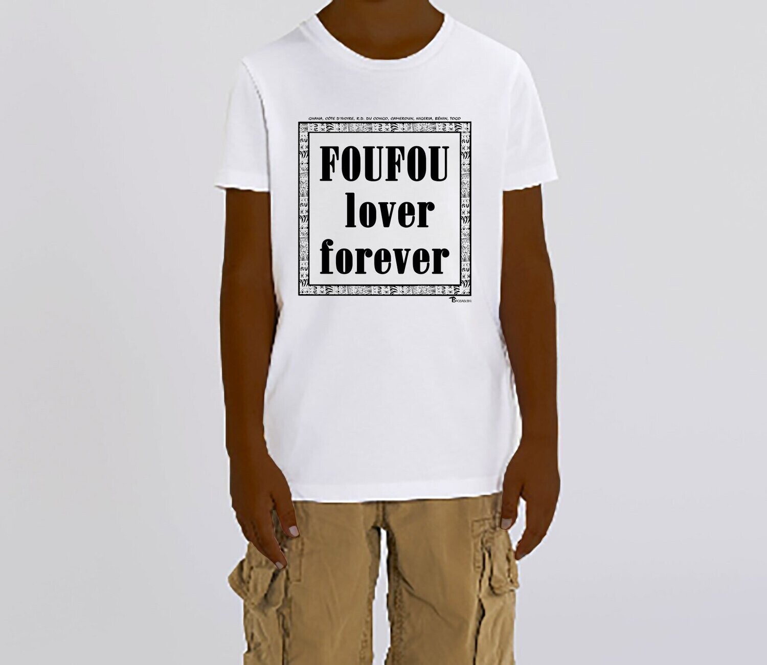 TEE SHIRT GASTRONOMIE FOUFOU, COULEUR: BLANC, FOND MOTIF: BLANC