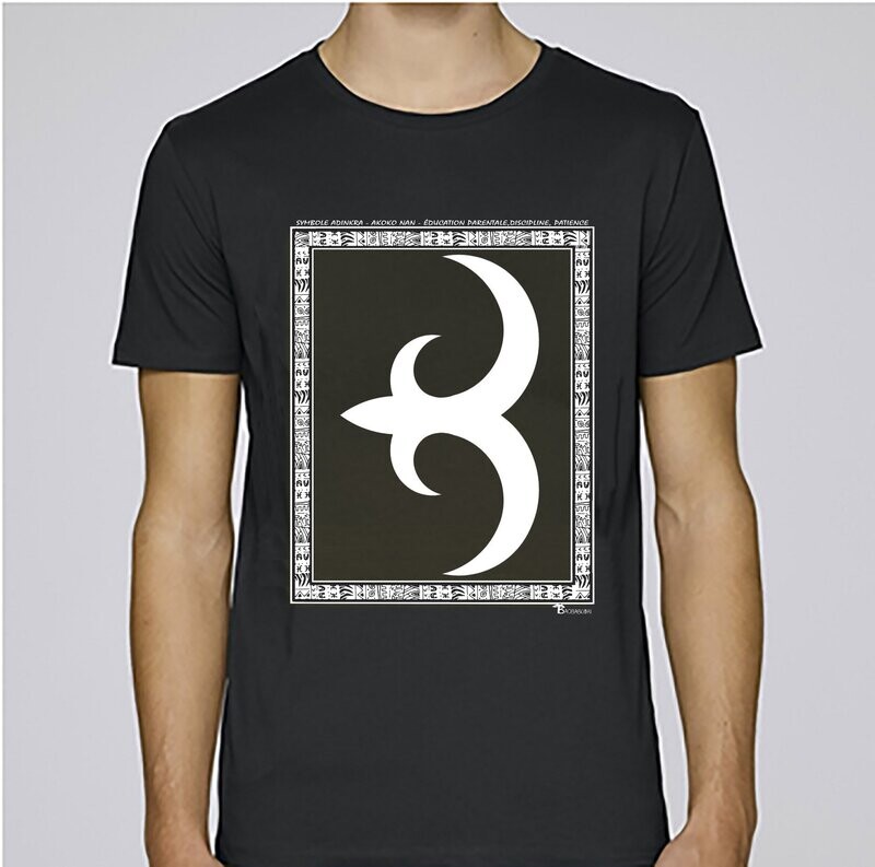 TEE SHIRT SYMBOLE ADINKRA  "AKOKO NAN"  EDUCATION PARENTALE  - DISCIPLINE- PATIENCE