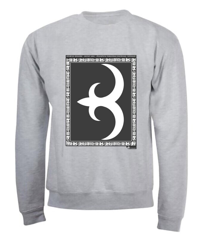 SWEAT SYMBOLE ADINKRA   "AKOKO NAN"  EDUCATION PARENTALE  - DISCIPLINE- PATIENCE