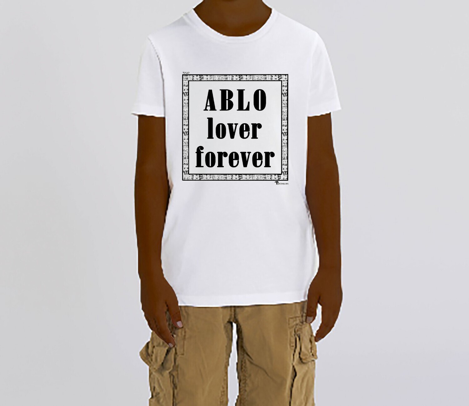 TEE SHIRT GASTRONOMIE ABLO, COULEUR: BLANC, FOND MOTIF: BLANC