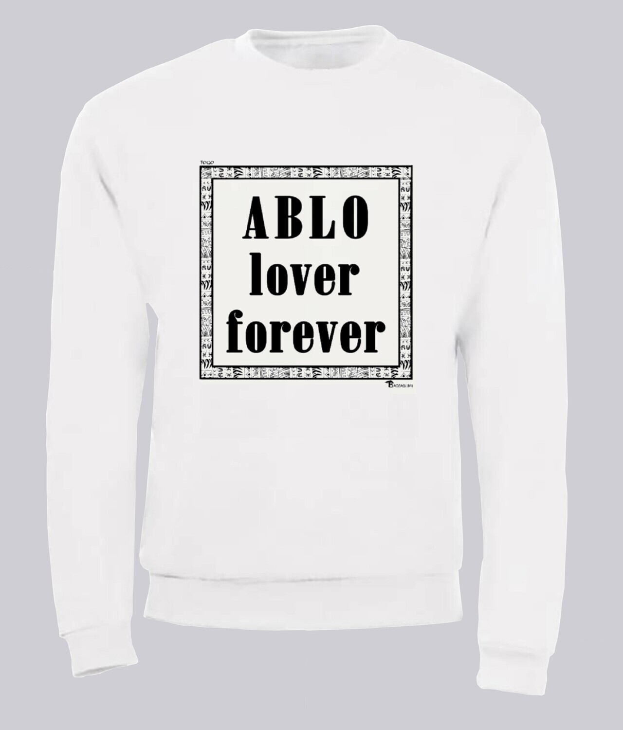 SWEAT GASTRONOMIE ABLO, COULEUR: BLANC, FOND MOTIF: BLANC