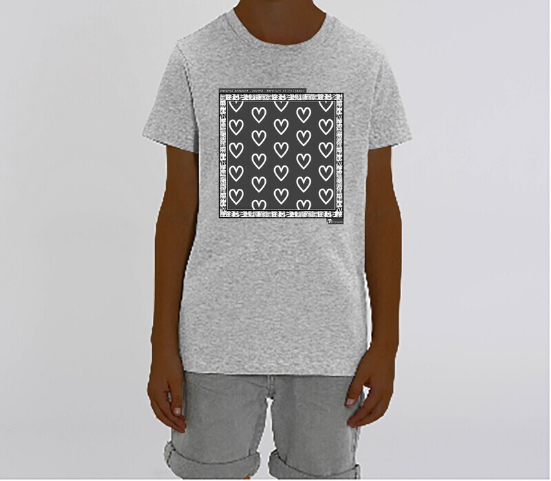 TEE SHIRT SYMBOLE ADINKRA  "AKOMA" TOLERANCE- PATIENCE