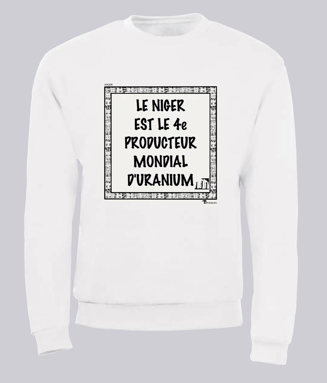 SWEAT  ÉCONOMIE NIGER URANIUM, COULEUR: BLANC, FOND MOTIF: BLANC