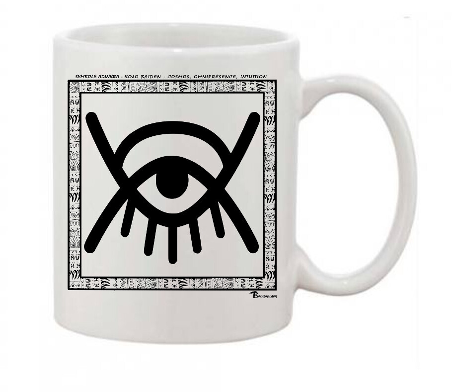MUG SYMBOLE  ADINKRA  "KOJO BAIDEN" COSMOS - OMNIPRESENCE - INTUITION