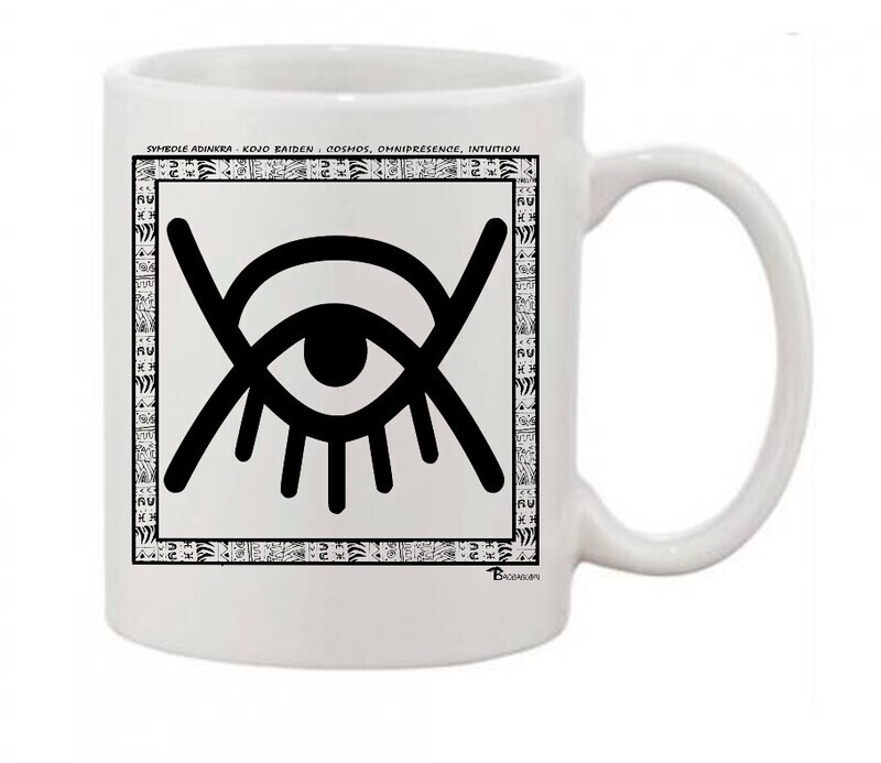 MUG SYMBOLE  ADINKRA  "KOJO BAIDEN" COSMOS - OMNIPRESENCE - INTUITION