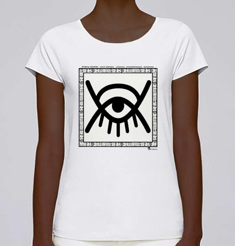 TEE SHIRT SYMBOLE ADINKRA "KOJO BAIDEN" COSMOS - OMNIPRESENCE - INTUITION