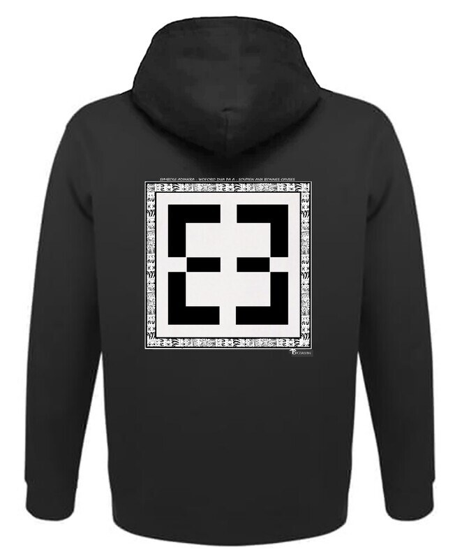 SWEAT A CAPUCHE SYMBOLE ADINKRA "WOFORO DUA PA A" SOUTIEN AUX BONNES CAUSES