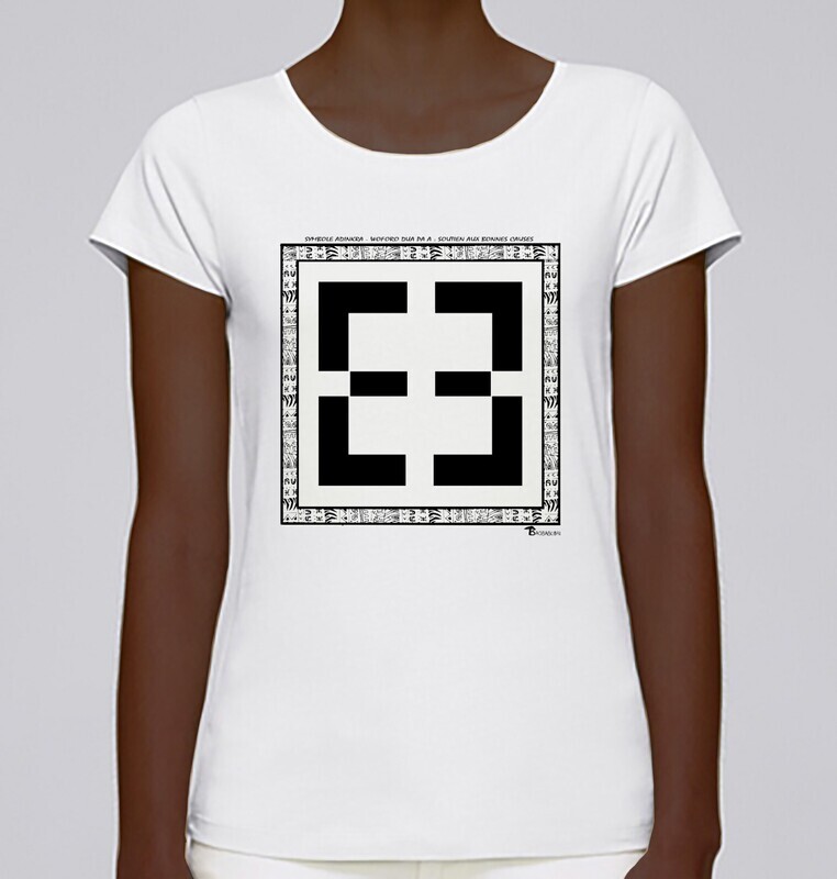 TEE SHIRT SYMBOLE ADINKRA "WOFORO DUA PA A" SOUTIEN AUX BONNES CAUSES