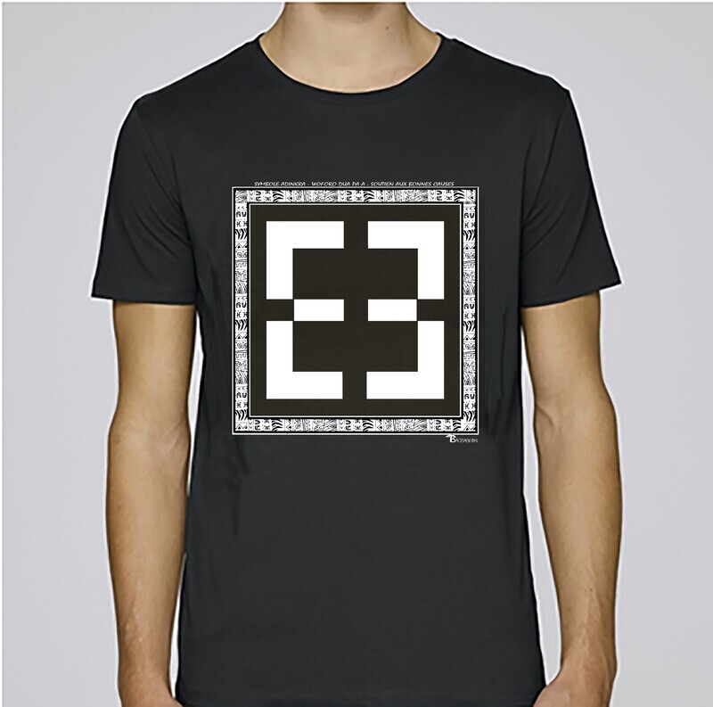 TEE SHIRT SYMBOLE ADINKRA "WOFORO DUA PA A" SOUTIEN AUX BONNES CAUSES