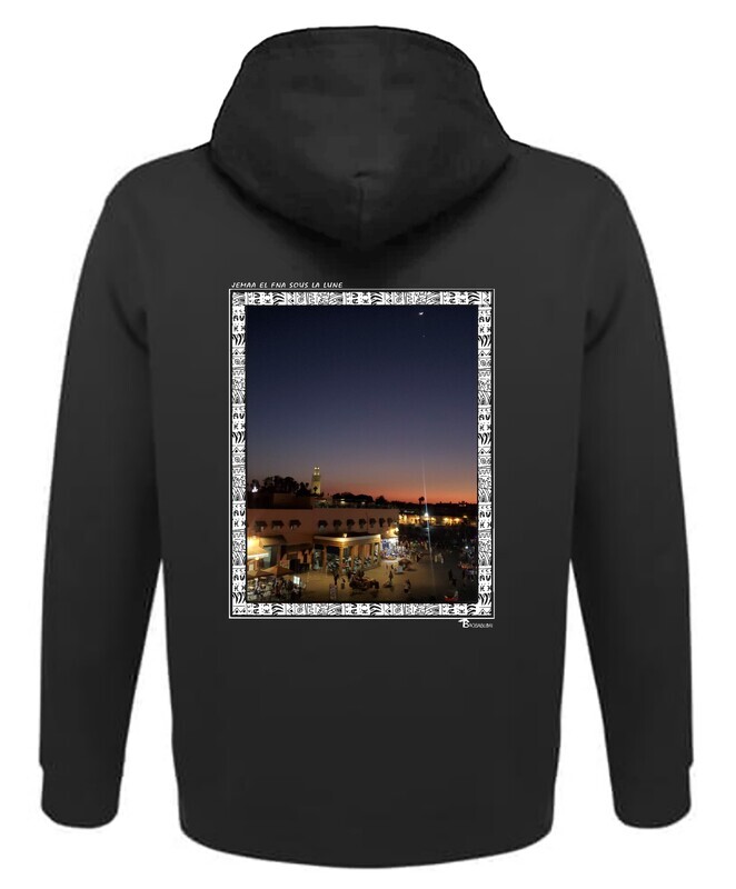 SWEAT A CAPUCHE FREESTYLE ART "JEMA EL FNA SOUS LA LUNE"